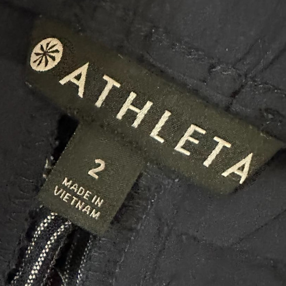 Athleta Bali 100% Linen Pants Navy Blue Striped Relaxed Size 2 - Picture 8 of 10